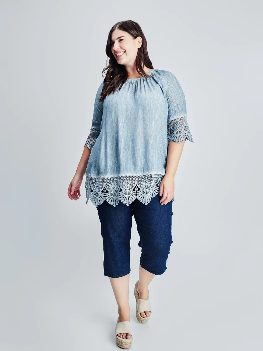 Claire France Women's 3/4 Sleeve Tunic Top - Stylish Casual Blouse for Everyday Wear