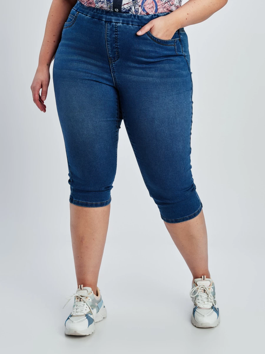 Claire France Women's Slim-Fit Pull-On Denim Capris - Stretch Comfort Ankle-Length Jeans