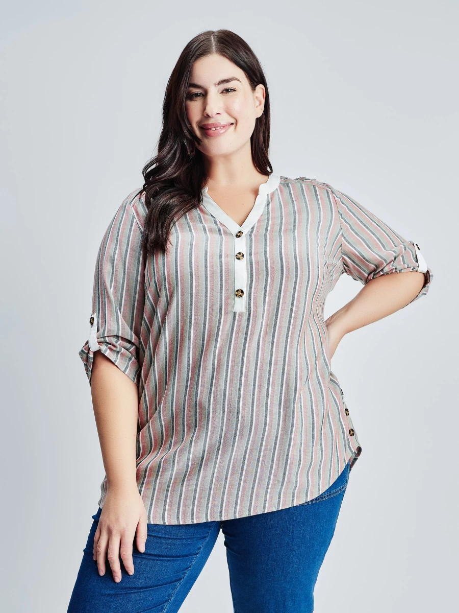 Claire France Women's 3/4 Sleeve Semi-Fitted Blouse - Elegant Tops for Women