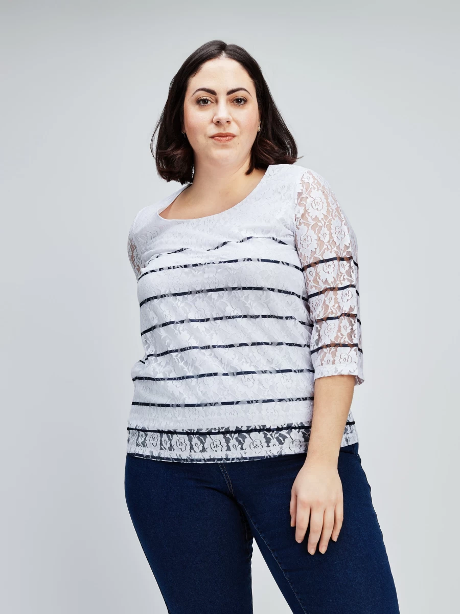Women's 3/4 Sleeve Semi-Fitted Cotton T-Shirt by Claire France - Soft Casual Tee for Everyday Wear