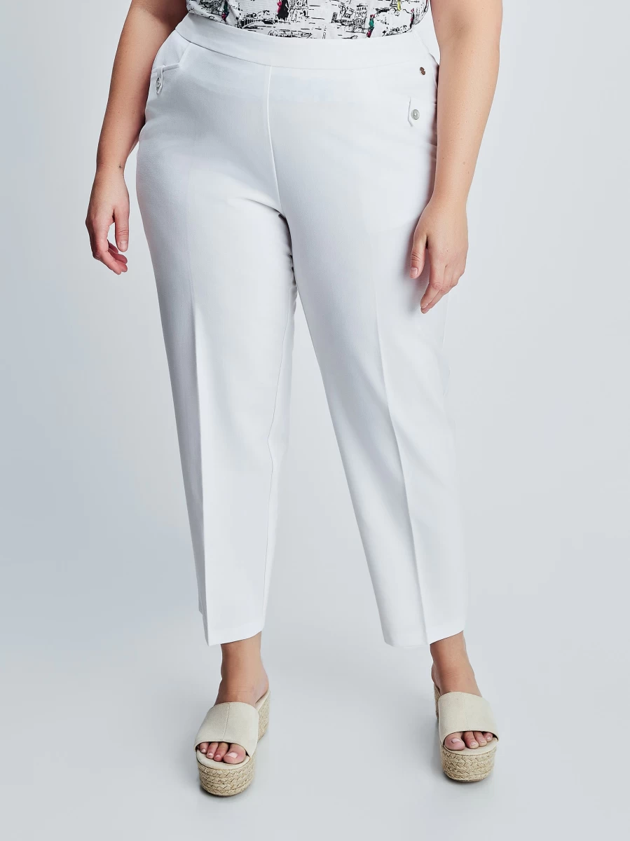 Claire France Women's Straight Semi-Fitted Pull-On Dress Pants for Petite