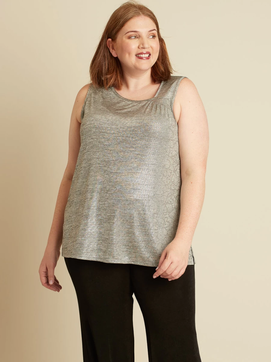 "Claire France Women's Sleeveless Flared Tunic Top"