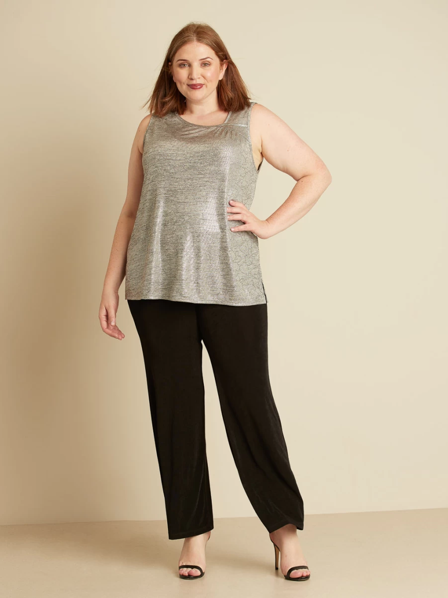 "Claire France Women's Sleeveless Flared Tunic Top"
