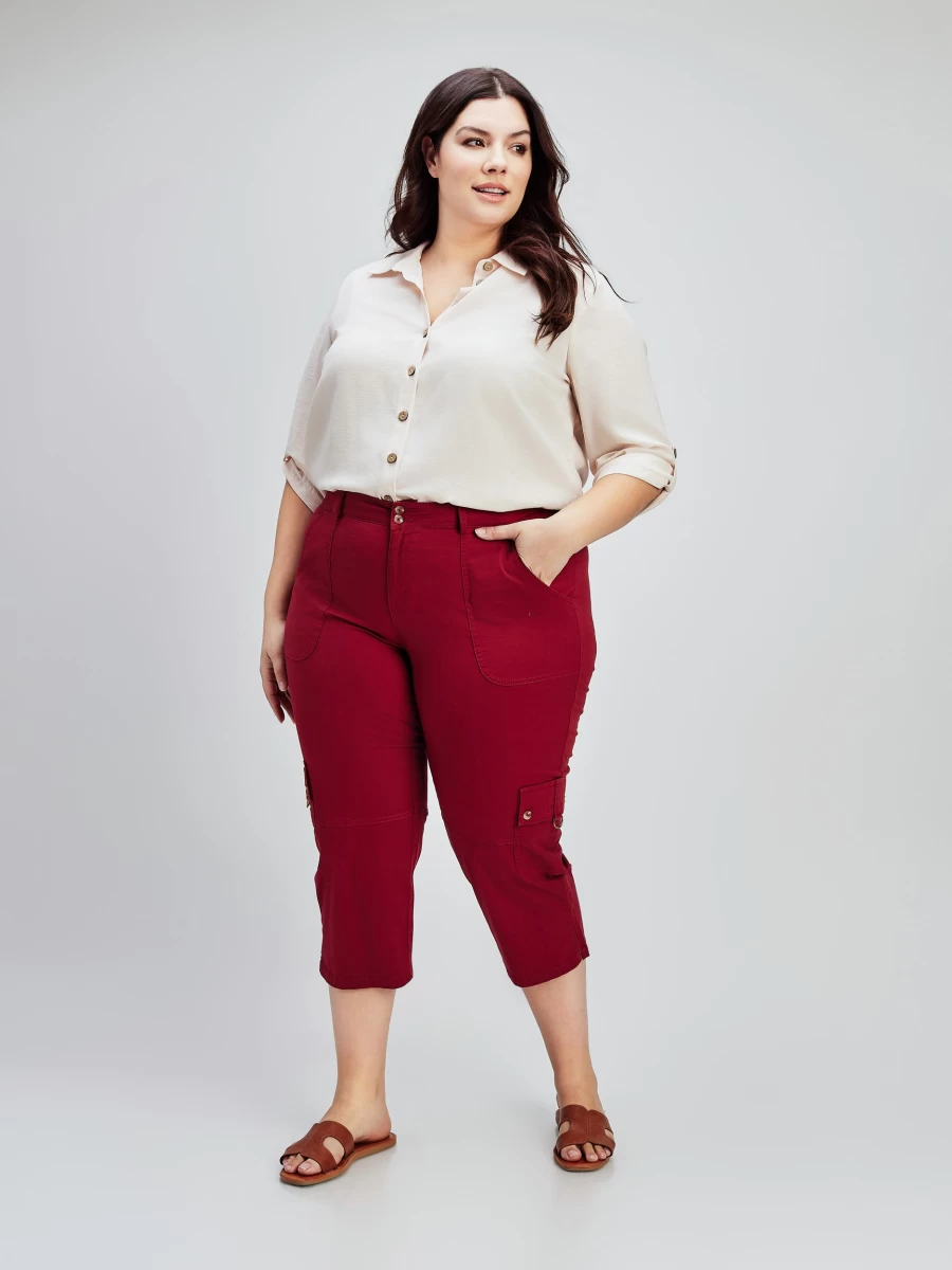 Claire France Women's Straight Casual Pull-On Capri Pants