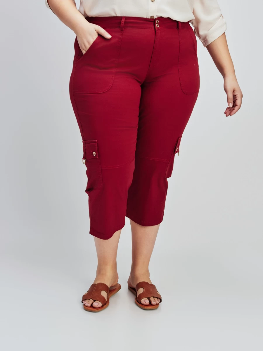Claire France Women's Straight Casual Pull-On Capri Pants