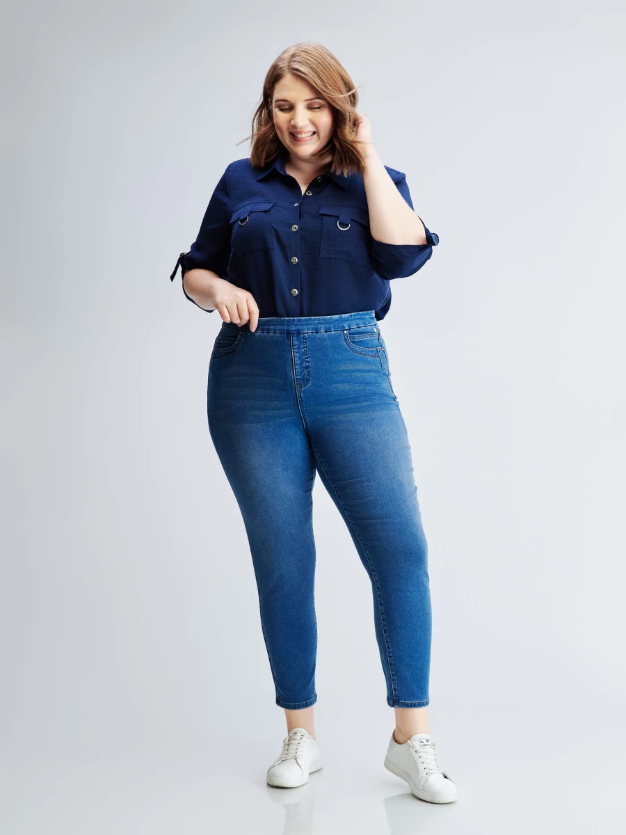Claire France Women's Skinny Fit Stretch Pull-On Jeans for Comfort & Style