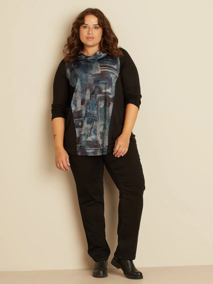 "Claire France Women's Long-Sleeve Semi-Fitted Cotton T-Shirt"