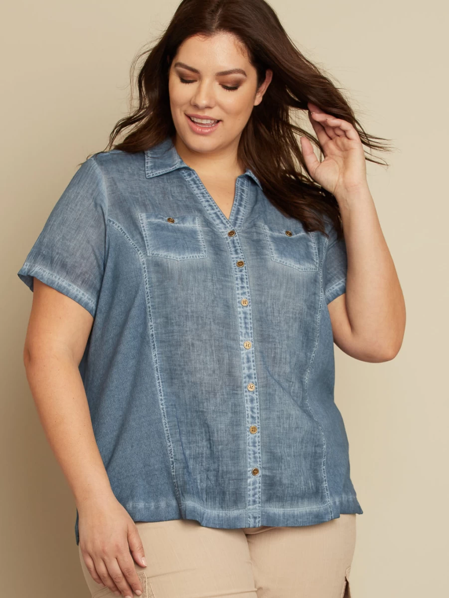 "Claire France Women's Stylish Short Sleeve Tunic Top"
