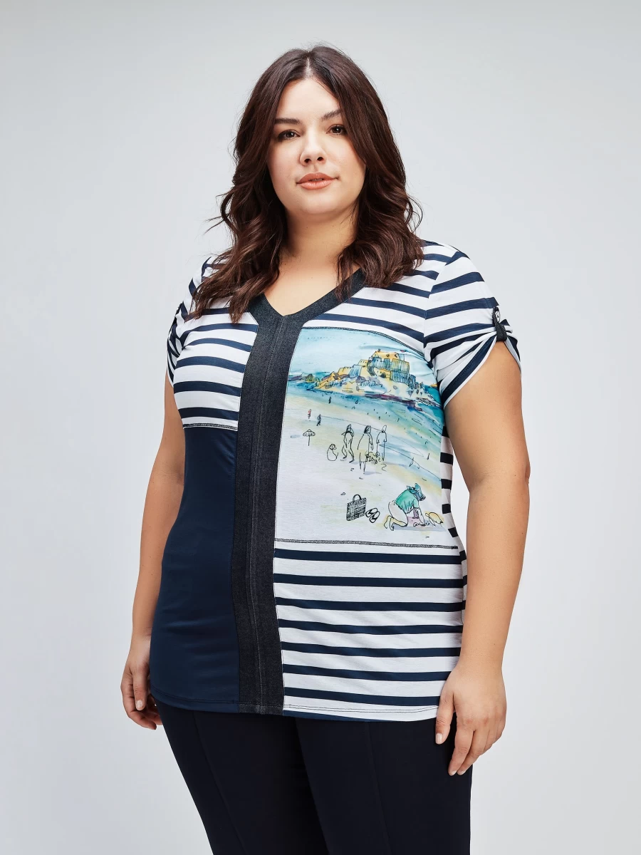 Claire France Women's Short-Sleeve Semi-Fitted Cotton T-Shirt