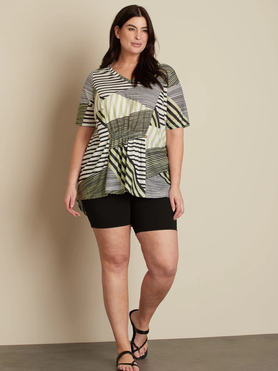 "Claire France Women's Short-Sleeve Flared Tunic Top"