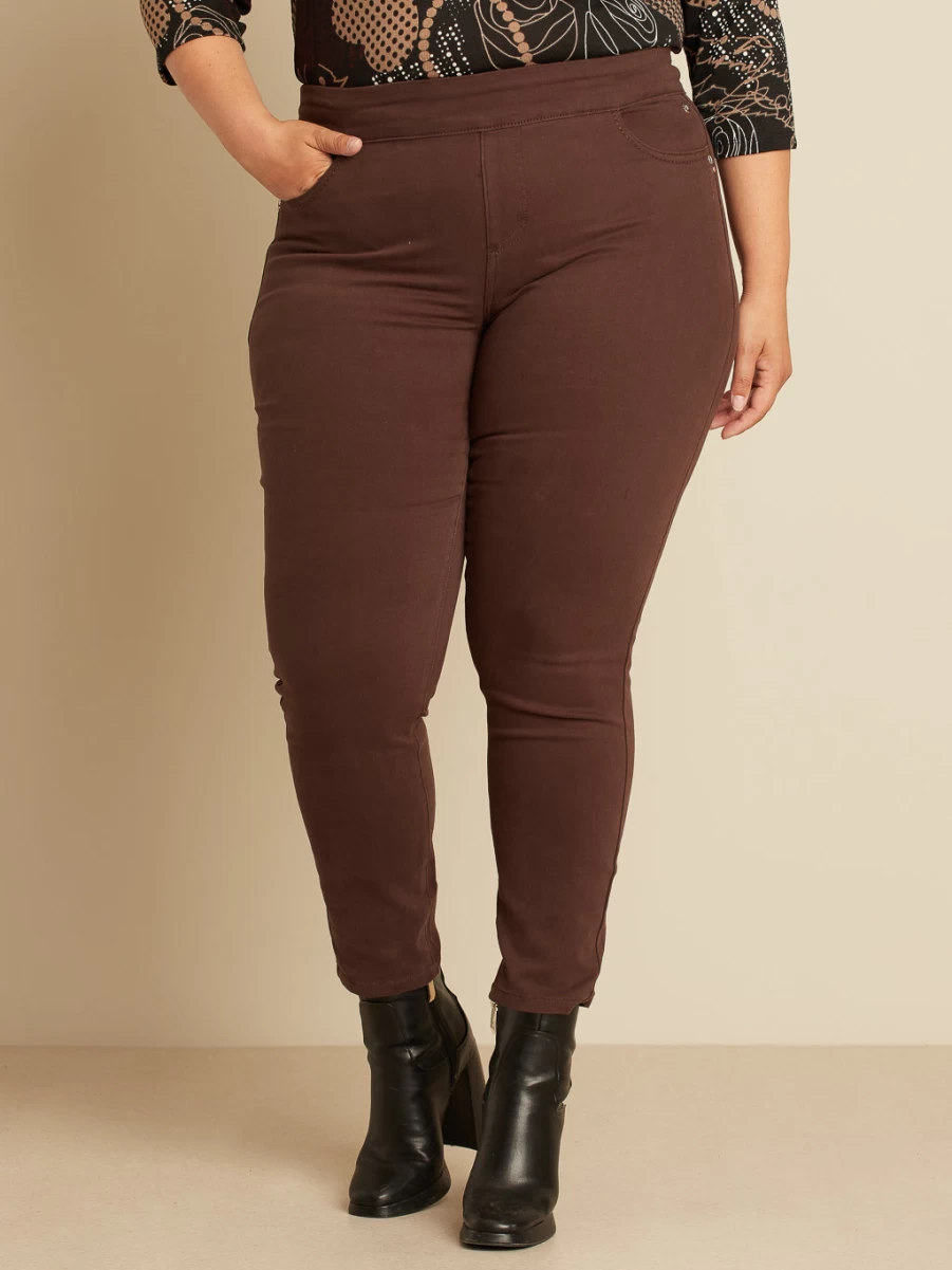 Claire France Women's High-Waisted Skinny Jeans with Tummy Control - Stretchy Knit Pull-On Denim Pants