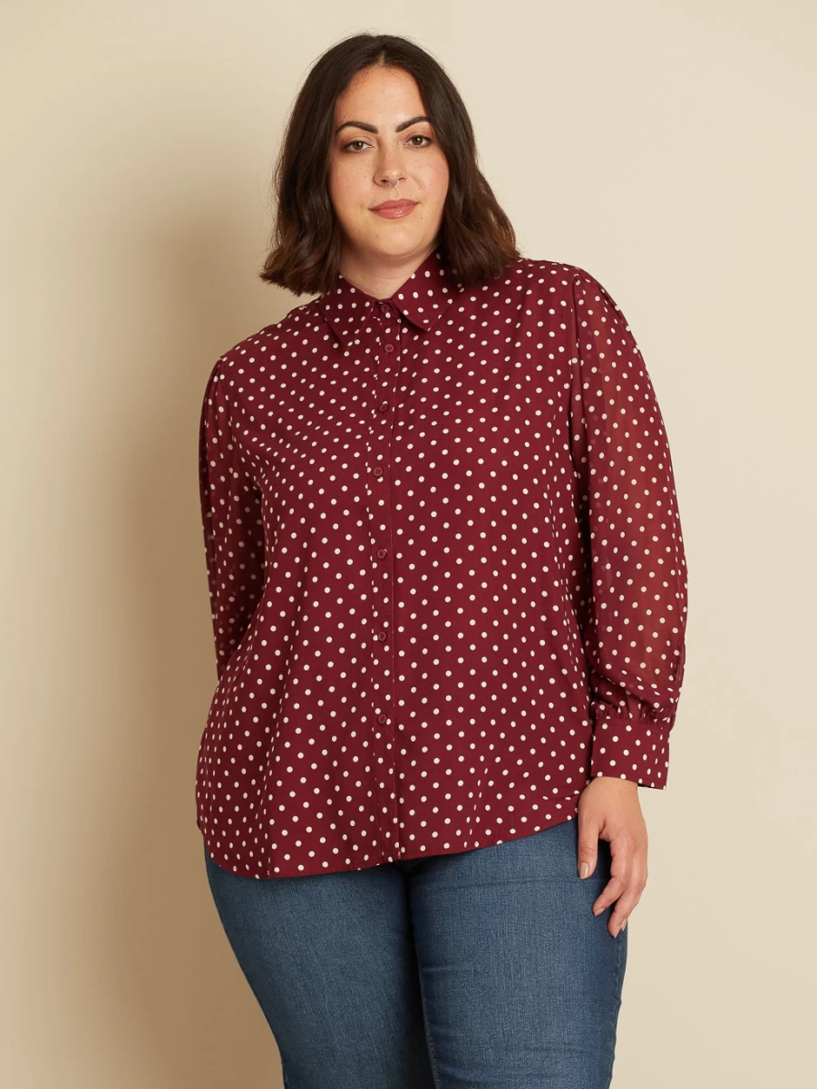 "Claire France Women's Long-Sleeve Loose Fit Shirt – Comfortable Casual Blouse"