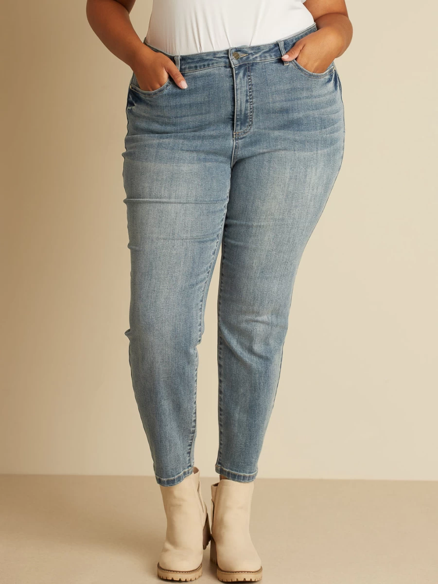 "Claire France Women's Skinny Fitted Jeans - High Waist Stretch Denim Pants"