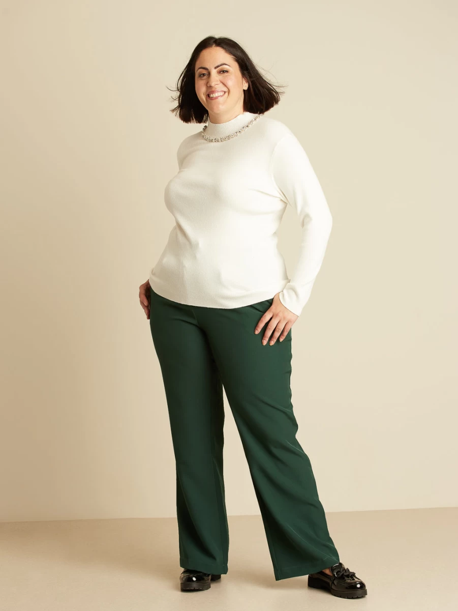 "Claire France Women's Long-Sleeve Semi-Fitted Pullover Sweater"