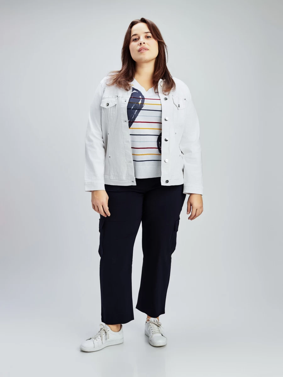 "Claire France Women's Slim-Fit Long Sleeve Denim Jacket – Classic Blue Jean Coat"
