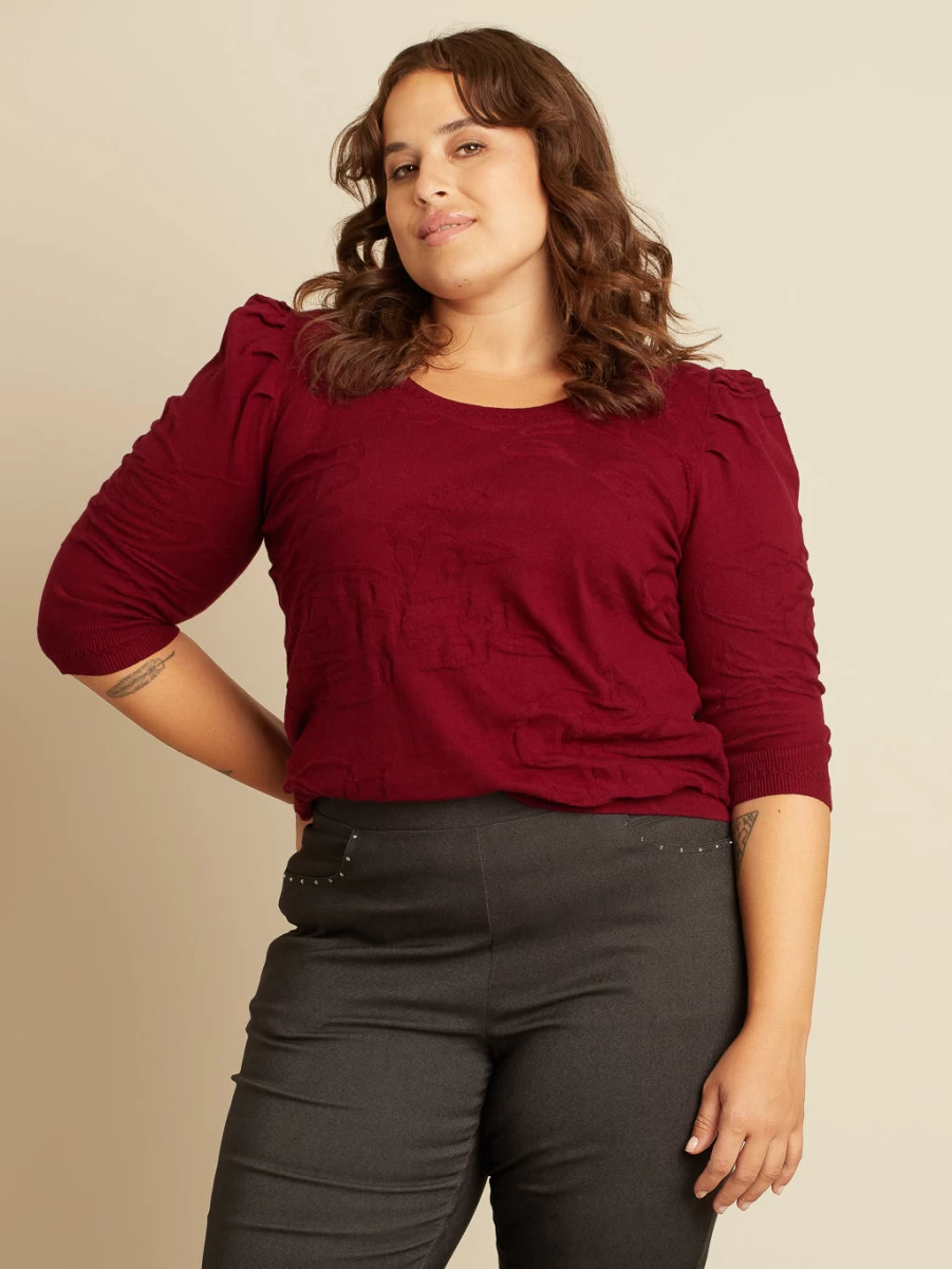 Véro par Véronique Cloutier Women's 3/4 Sleeve Semi-Fitted Pullover Sweater