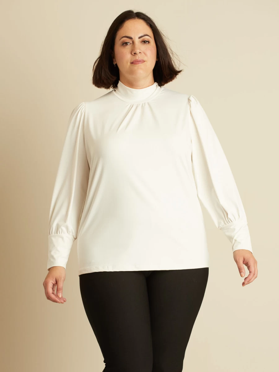 Claire France Women's Long-Sleeve Semi-Fitted Cotton T-Shirt