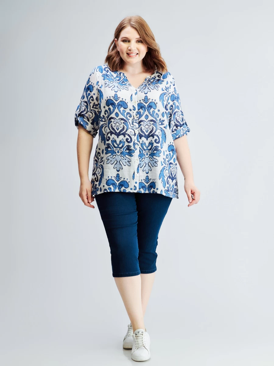 Claire France Women's 3/4 Sleeve Semi-Fitted Blouse - Elegant Tops for Women