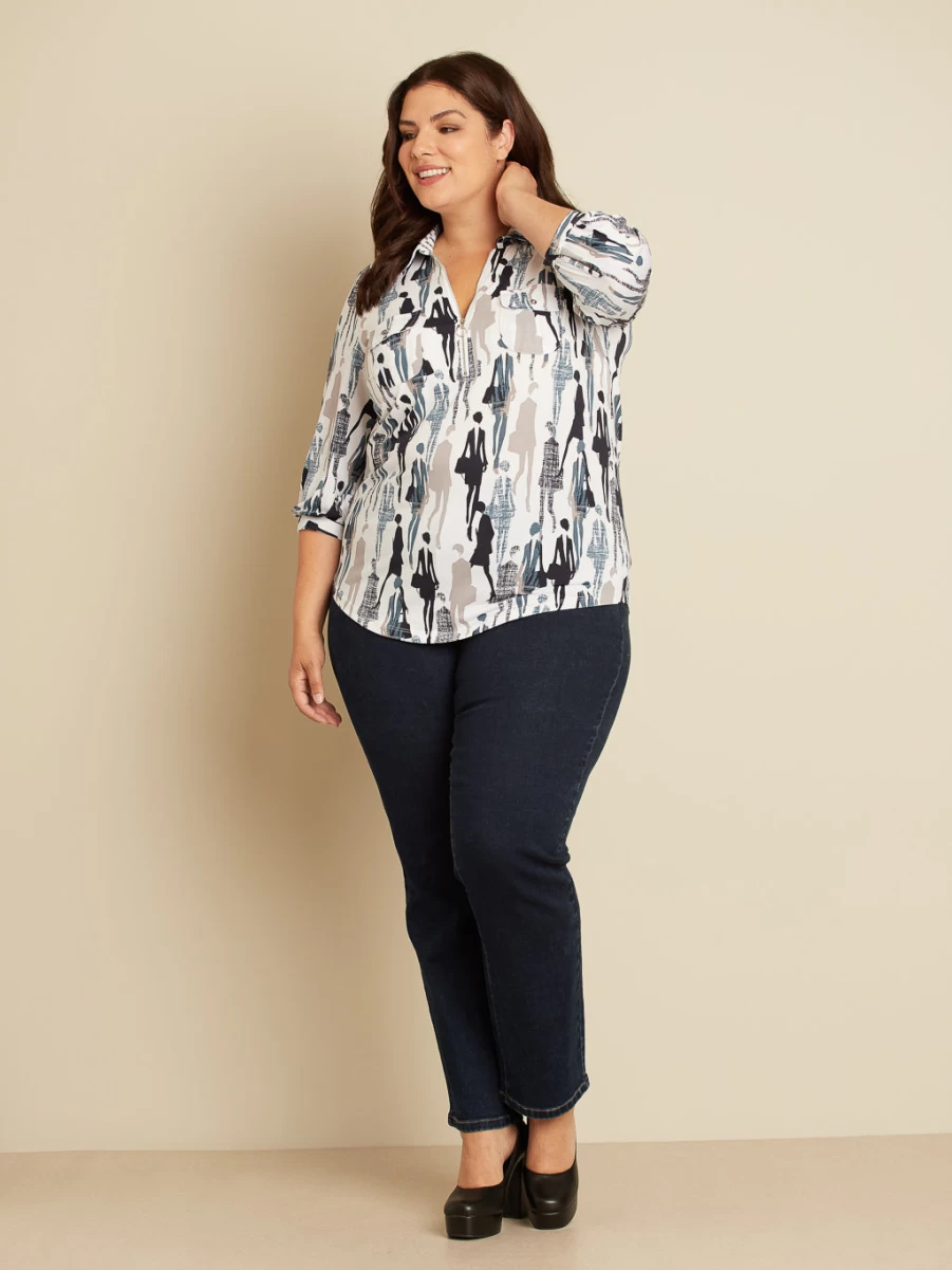 Claire France Women's 3/4 Sleeve Semi-Fitted Blouse - Elegant & Comfortable Top