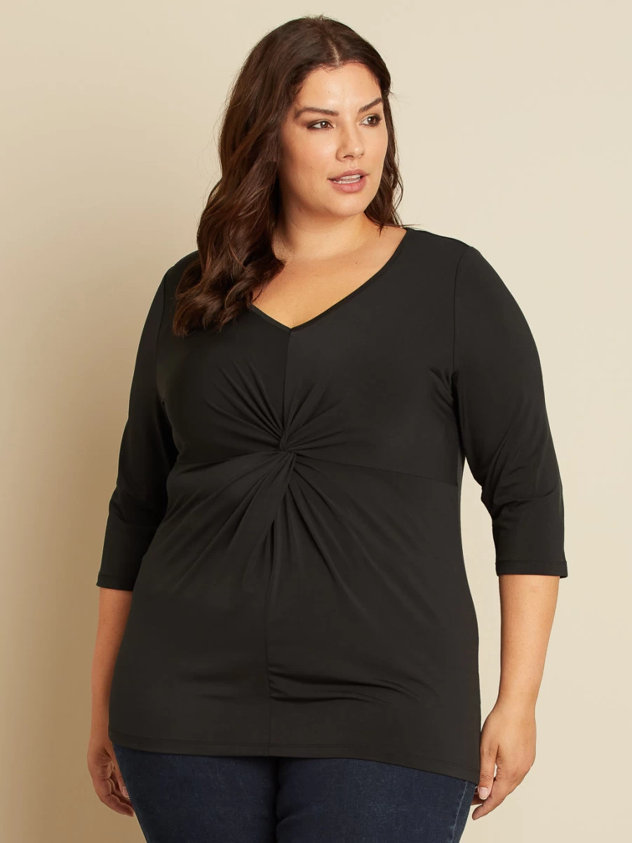 Claire France Women's 3/4 Sleeve Semi-Fitted Tunic Top