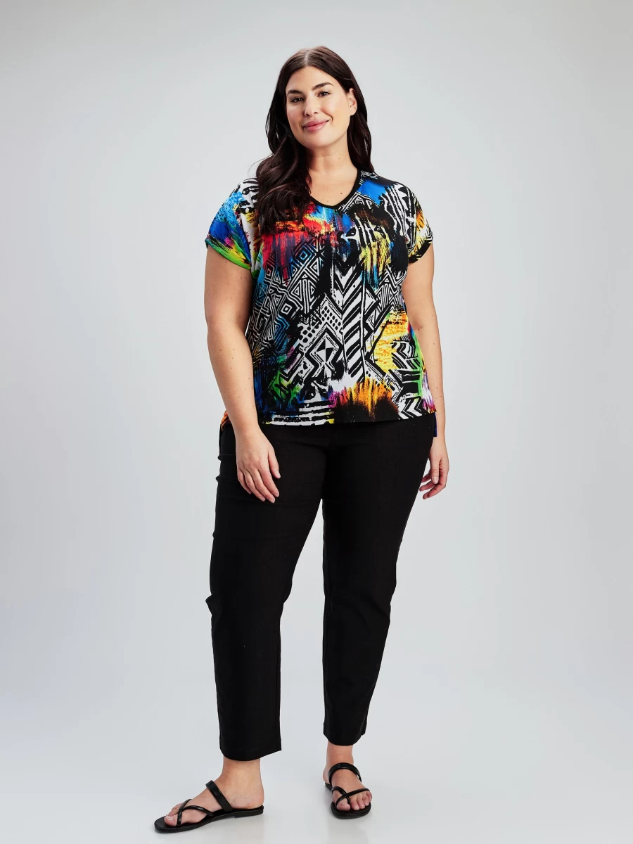 "Claire France Women's Short-Sleeve Loose Tunic Top"