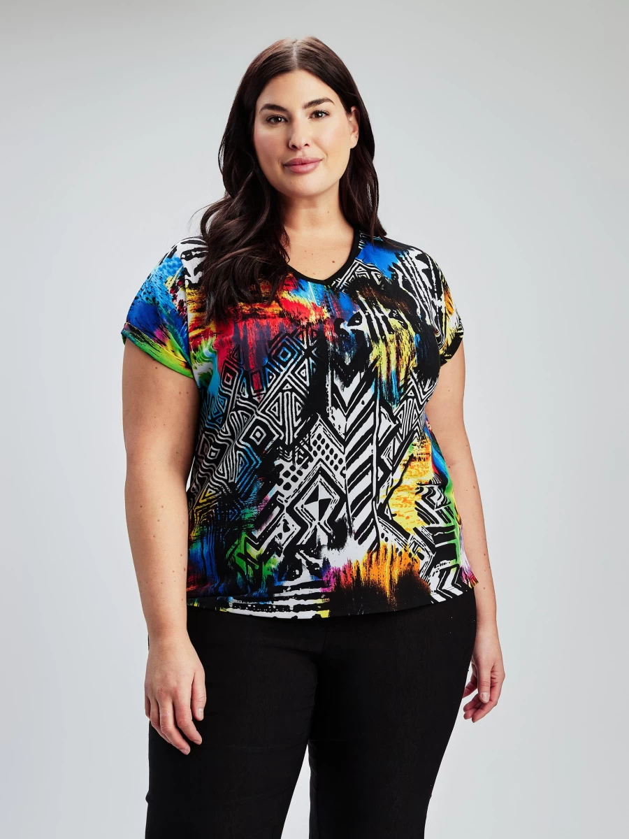 "Claire France Women's Short-Sleeve Loose Tunic Top"