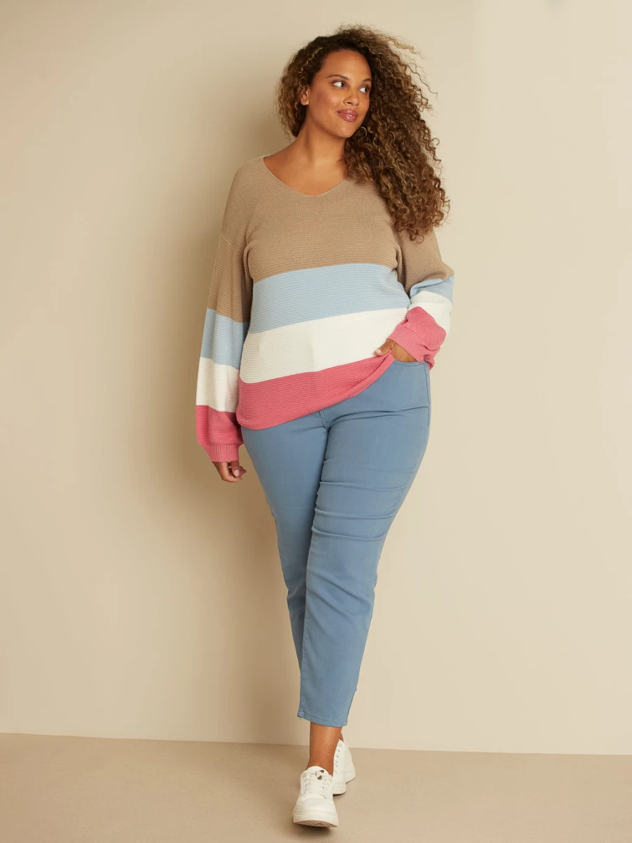 "Claire France Women's Skinny Jeans with Tummy Control Waistband & Peach Touch Finish"