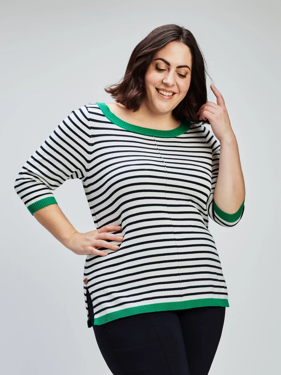 Claire France Women's 3/4 Sleeve Sweater - Soft Knit Comfortable Pullover Top