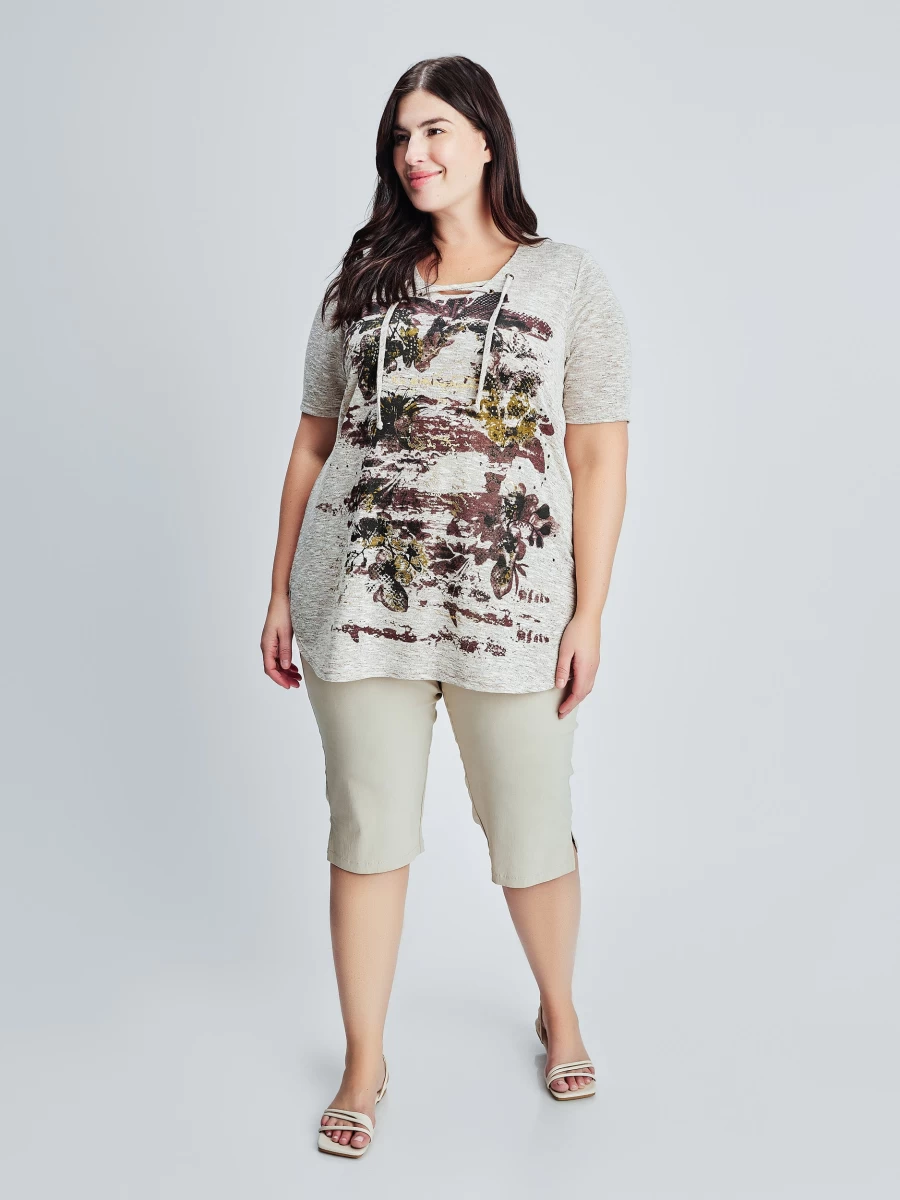"Claire France Women's Stylish Short-Sleeve Semi-Fitted Tunic Top"