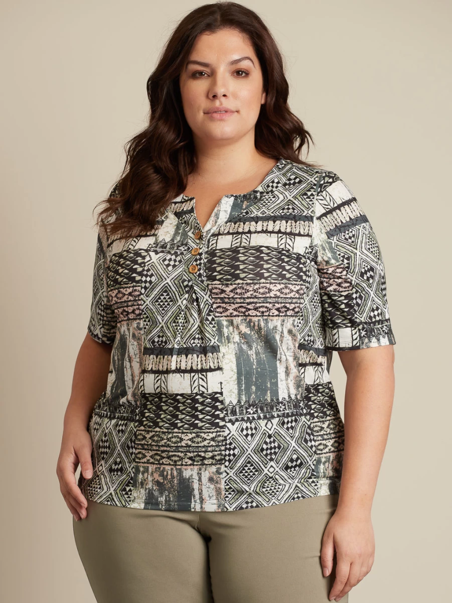 "Claire France Women's Short-Sleeve Semi-Fitted Cotton T-Shirt"