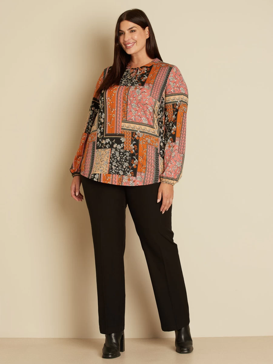 Innée Women's Long-Sleeve Semi-Fitted Cotton T-Shirt - Comfortable Stretch Casual Top