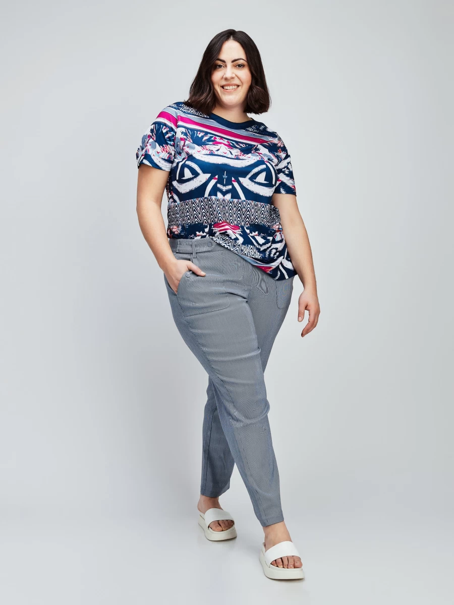 "Claire France Women's Stylish Short-Sleeve Semi-Fitted Tunic Top"