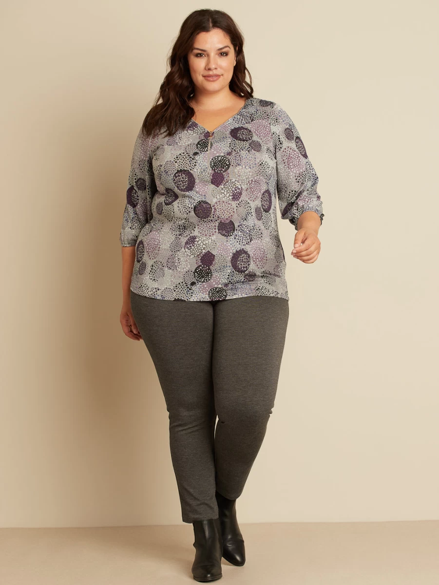 Claire France Women's 3/4 Sleeve Semi-Fitted Cotton T-Shirt - Soft Casual Tee for Everyday Wear