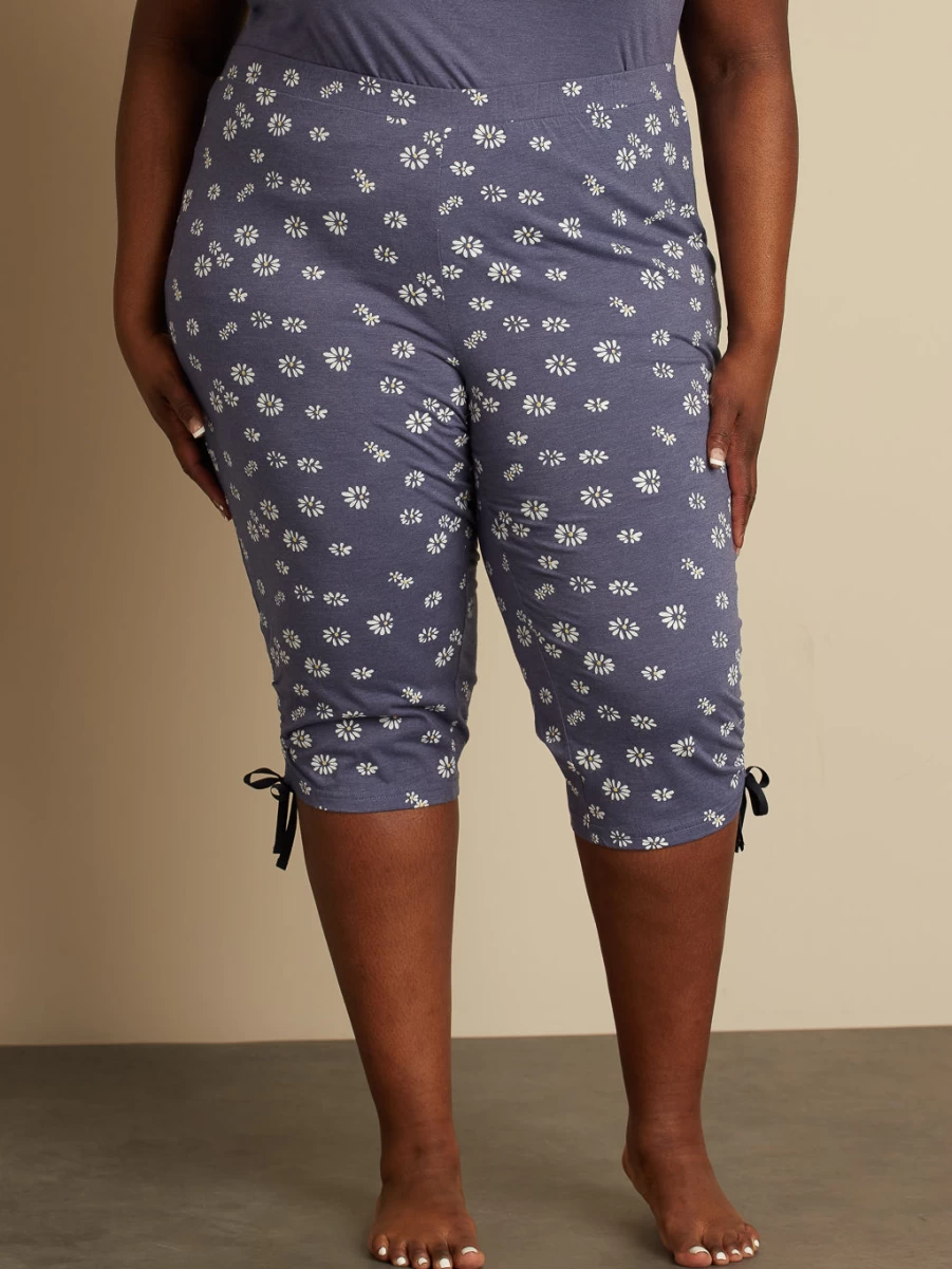 "Claire France Women's Summer Capri Pajama Set - Comfortable Sleepwear Shorts & Top"