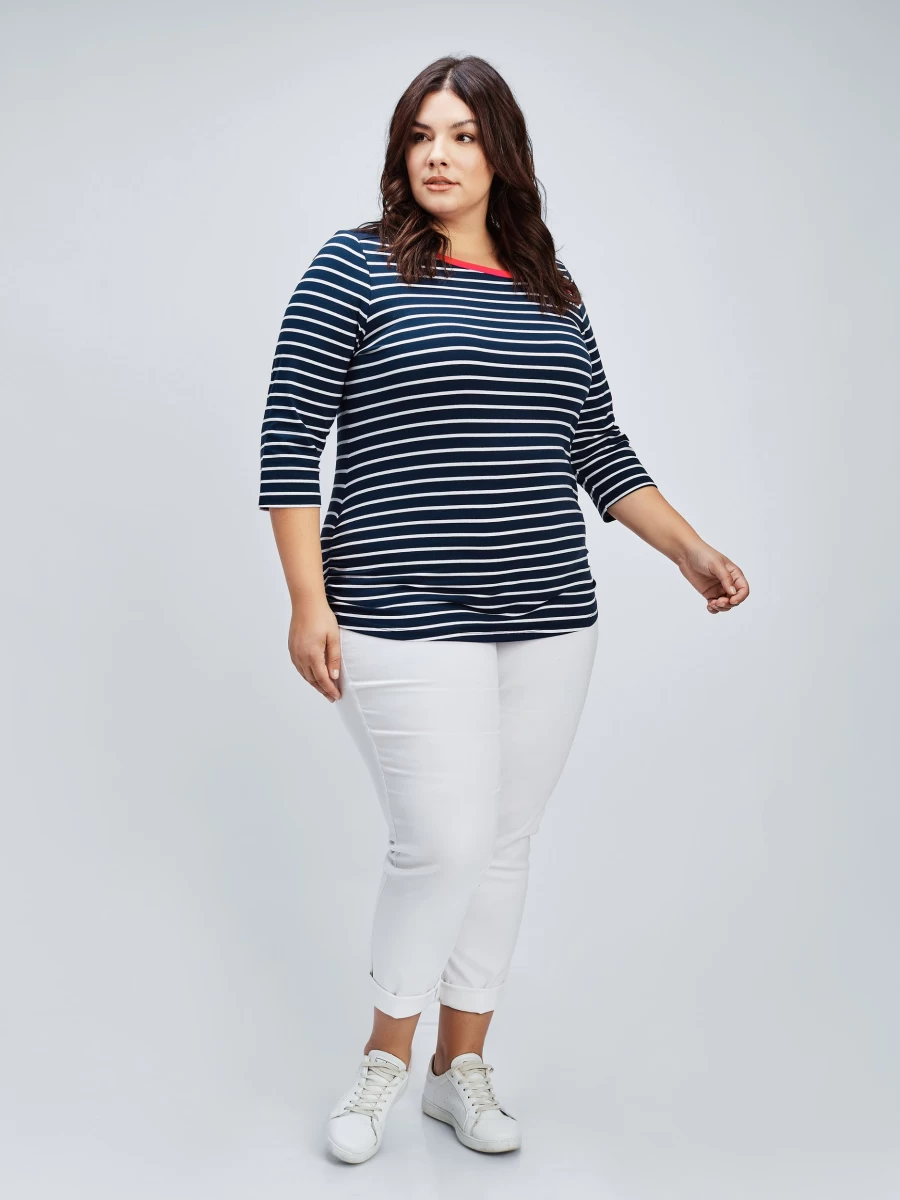 Claire France Women's 3/4 Sleeve Semi-Fitted Cotton T-Shirt - Soft Casual Tee