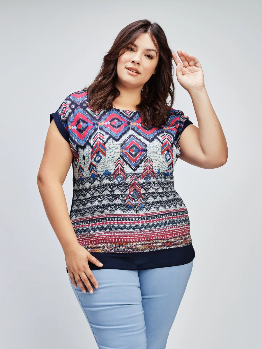 "Claire France Women's Stylish Short-Sleeve Loose Tunic Top for Casual Comfort"