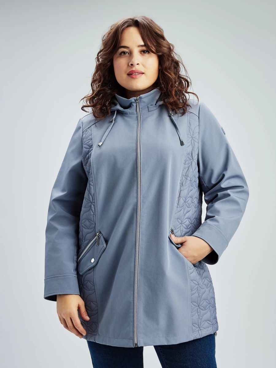 Claire France Women's Mid Thigh Semi-Fitted Soft Shell Jacket - Lightweight Water-Resistant Outdoor Coat