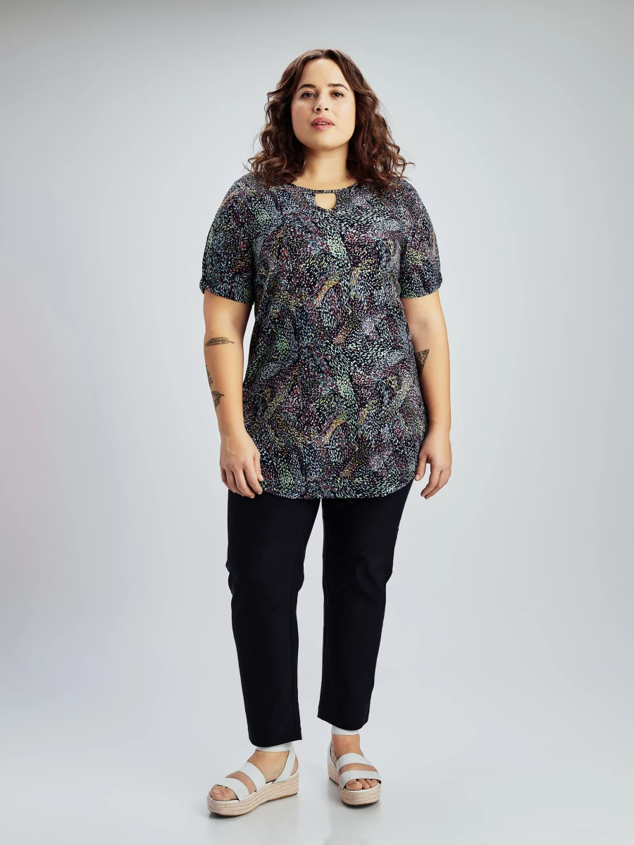 "Claire France Women's Short-Sleeve Semi-Fitted Tunic Top"