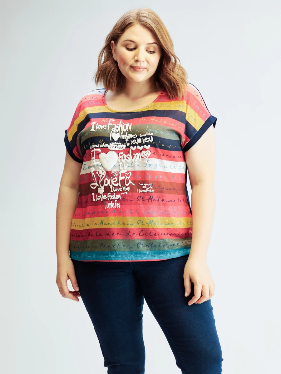 "Claire France Women's Loose Fit Short Sleeve Cotton T-Shirt"