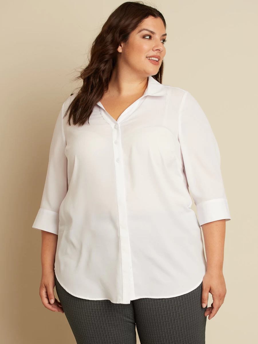 Véro par Véronique Cloutier Women's 3/4 Sleeve Semi-Fitted Blouse - Elegant & Comfortable Top