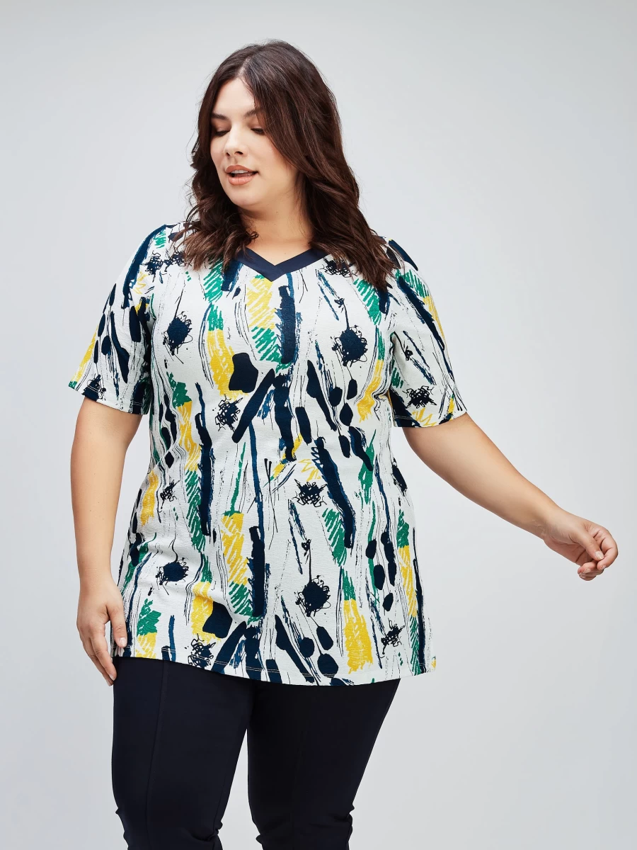 "Claire France Women's Short-Sleeve Semi-Fitted Tunic Top"