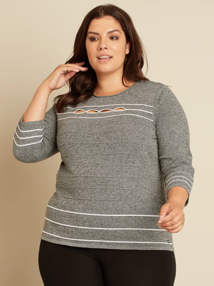 Women's Innée 3/4 Sleeve Semi-Fitted Pullover Sweater - Soft Knit Casual Top