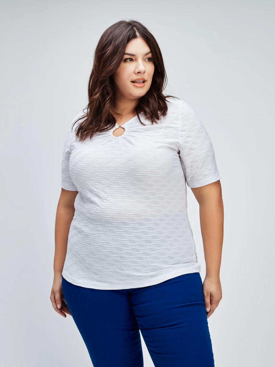 "Claire France Women's Short-Sleeve Semi-Fitted Cotton T-Shirt"