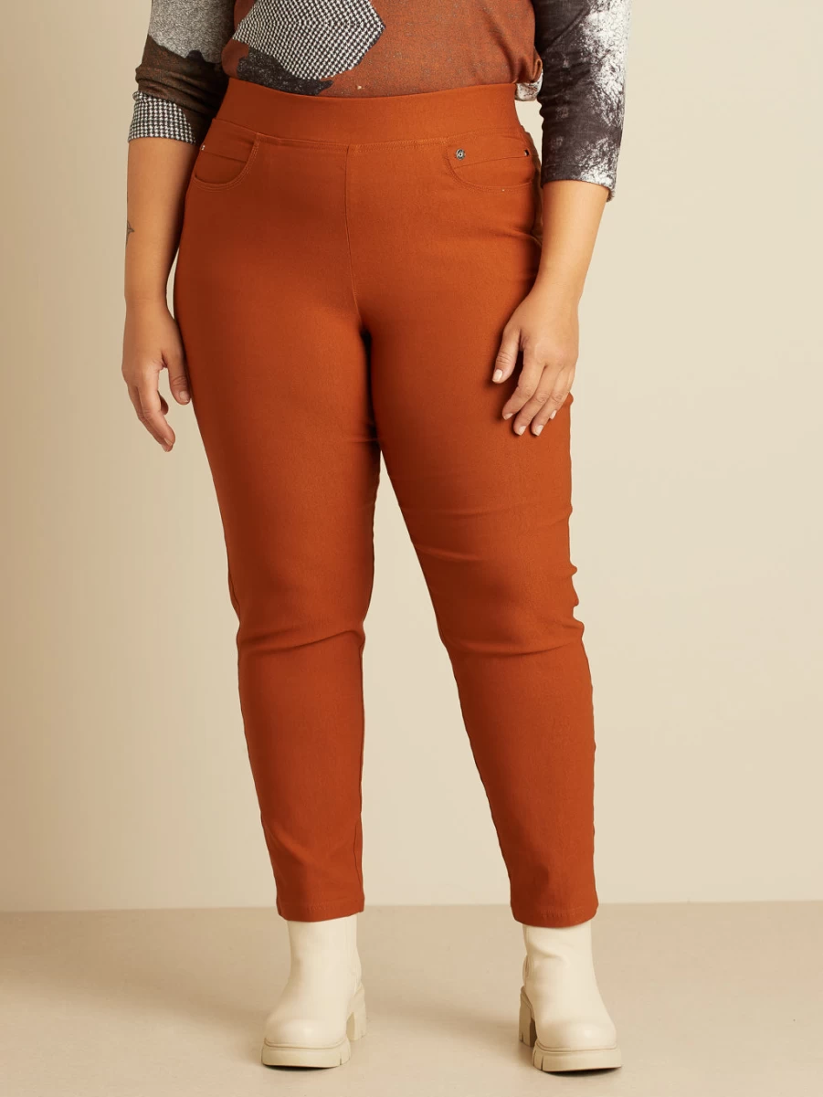 Claire France Women's Straight Leg Pull-On Pants for Petite - Comfort Fitted Trousers
