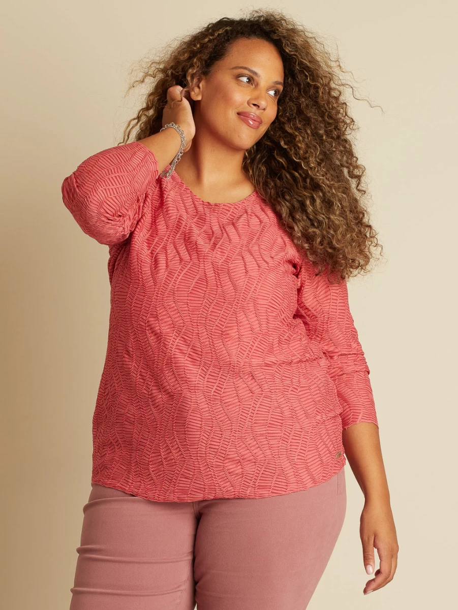 "Claire France Women's Long-Sleeve Semi-Fitted Cotton T-Shirt"