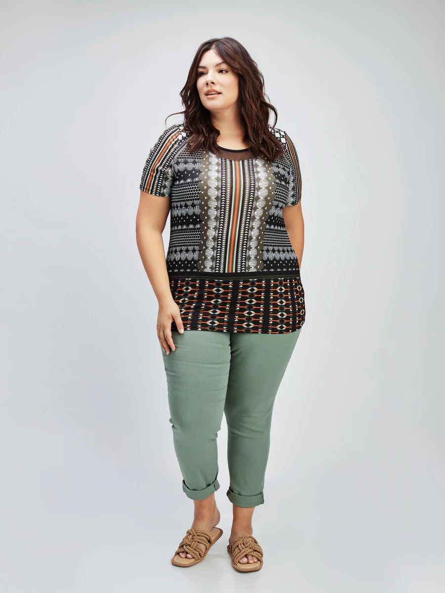 "Claire France Women's Short-Sleeve Semi-Fitted Cotton T-Shirt"